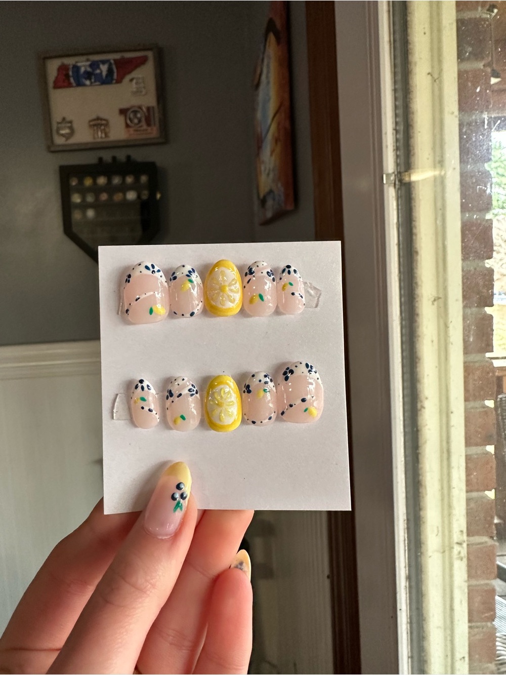 Coastal Lemon Nails ✨ Handmade Reusable Press Ons